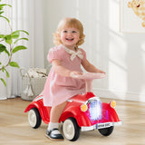 Coche clásico deslizante para niños pequeños con bocina y faro LED