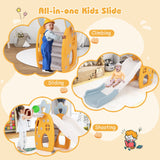 Foldable Slide with Basketball Hoop and Buffer Zone for Kids Aged 3+ Years Old