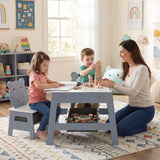 Mesa y 2 Sillas para Niños Pequeños, Set de Escritorio de Arte 5 en 1 con Pizarra y Pizarrón Reversibles