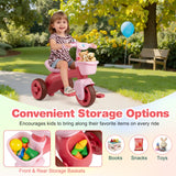 Toddler Tricycle with Limited Steering with Front Baskets and Bell