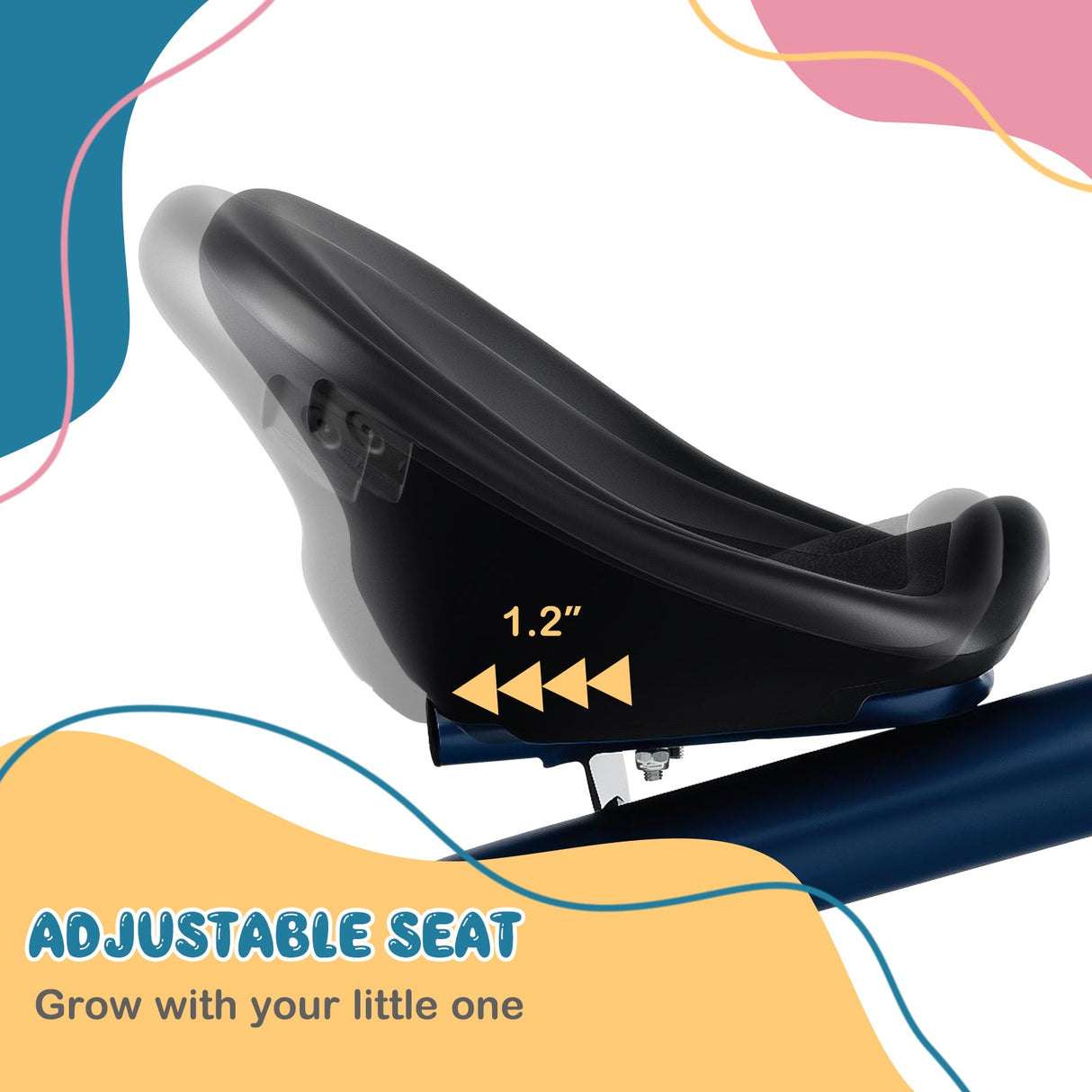 Triciclo para niños pequeños con asiento ajustable y cestas de almacenamiento para edades de 1.5 a 5 años