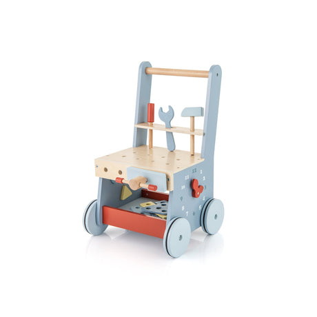 Andador de madera 2 en 1 para bebés con centro de multiactividades