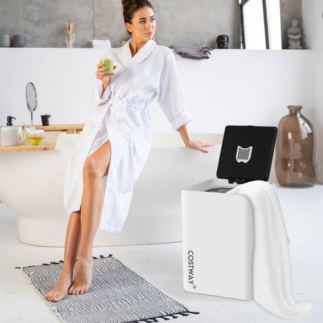 Cubo calentador de toallas grande de 23 l con temporizador y protección contra sobrecalentamiento - Blanco