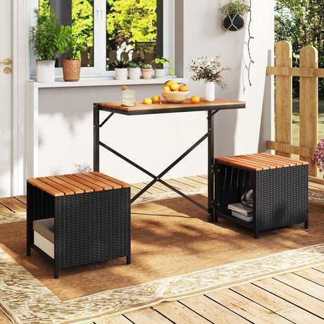 Juego de mesa y sillas de picnic 2 en 1 transformable con almacenamiento