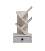 5-Tier Floor Standing Tree Bookcase with Drawer