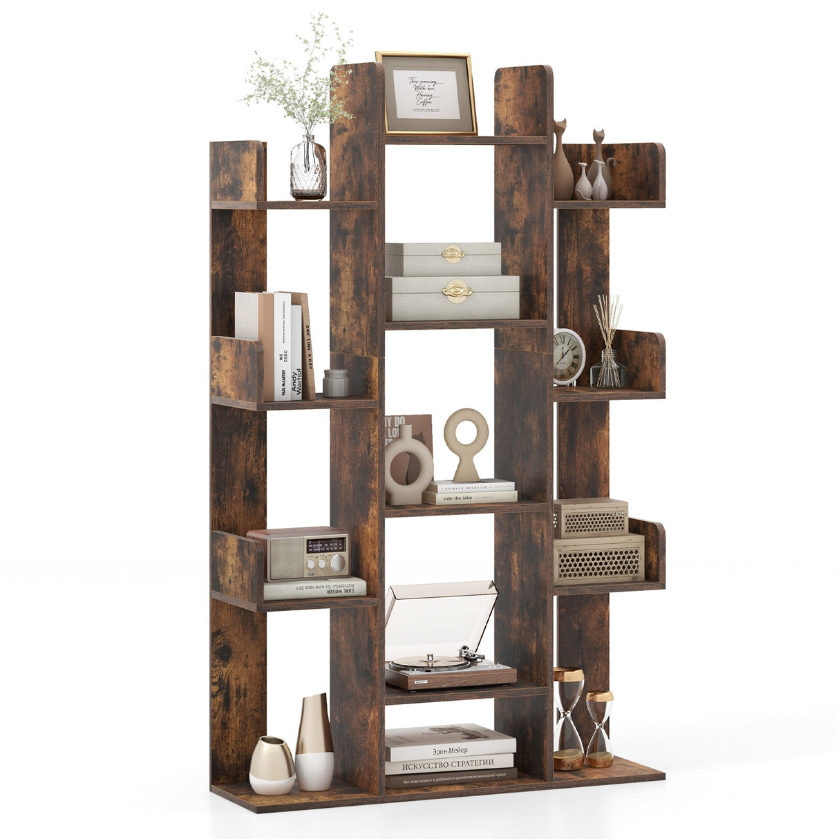 Estantería en forma de árbol con 13 compartimentos