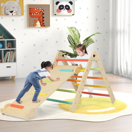 Juego de escalada 3 en 1, plegable y ajustable, con triángulo para niños