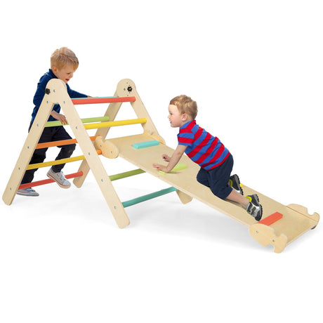 Juego de escalada 3 en 1, plegable y ajustable, con triángulo para niños