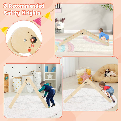 Juego de escalada 3 en 1, plegable y ajustable, con triángulo para niños