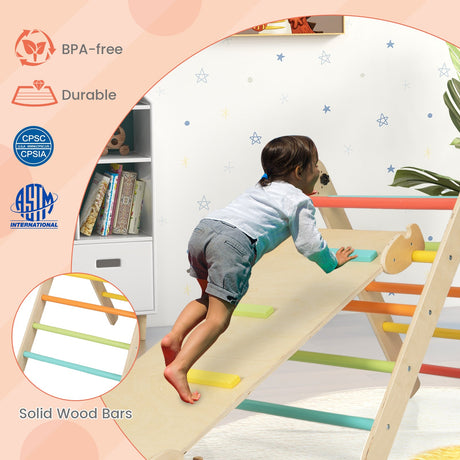 Juego de escalada 3 en 1, plegable y ajustable, con triángulo para niños