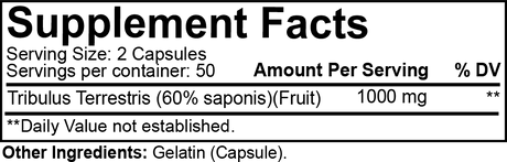 NutraKey Tribulus Terrestris 1000 mg, 100 Cápsulas