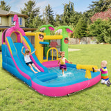 Castillo Hinchable con Tobogán Acuático Largo y Ventilador de 735W
