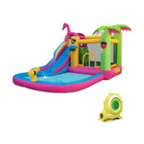 Castillo Hinchable con Tobogán Acuático Largo y Ventilador de 735W