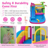 Castillo Hinchable con Tobogán Acuático Largo y Ventilador de 735W