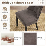 Juego de 2 sillas de comedor tapizadas con respaldo alto y asiento acolchado - Gris