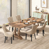 Tufted Wingback Upholstered Dining Chairs Set of 2-Light Brown
