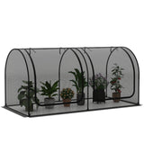 Tunnel Crop Cage Large Portable Plant Protection Tent with 2 Roll-up Zippered Doors