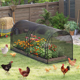 Tunnel Crop Cage Large Portable Plant Protection Tent with 2 Roll-up Zippered Doors