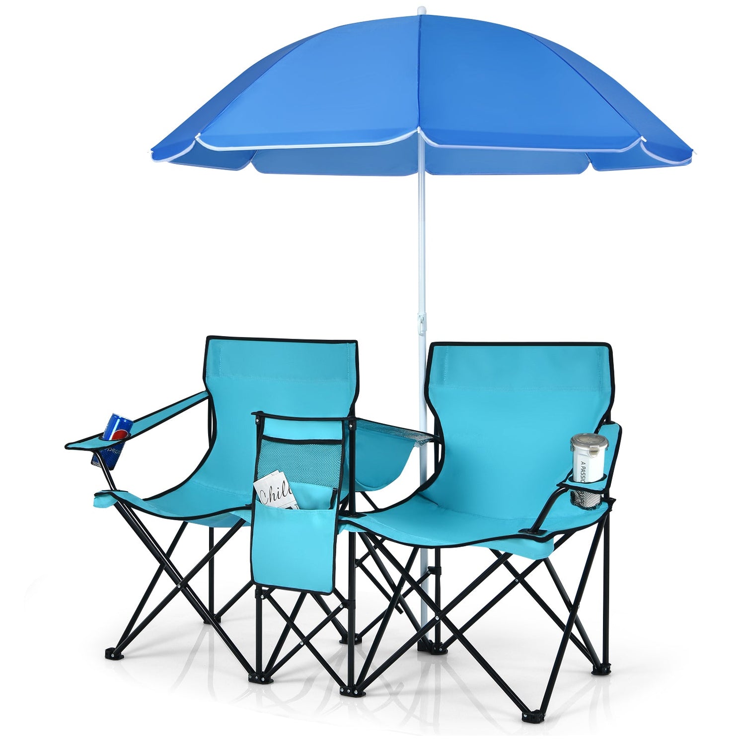 Silla doble plegable portátil para picnic