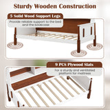 Cama individual con estantería con baldas y soporte de lamas de madera, no necesita somier, para sala de estar o dormitorio - Blanco