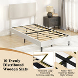 Twin/Full/Queen Size Velvet Bed Frame Upholstered Platform Bed with Chevron Headboard Beige