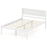 Base de Cama de Madera Robusta con Cabecero y Soporte de Lamas, Tamaños Individual/Matrimonial/Queen