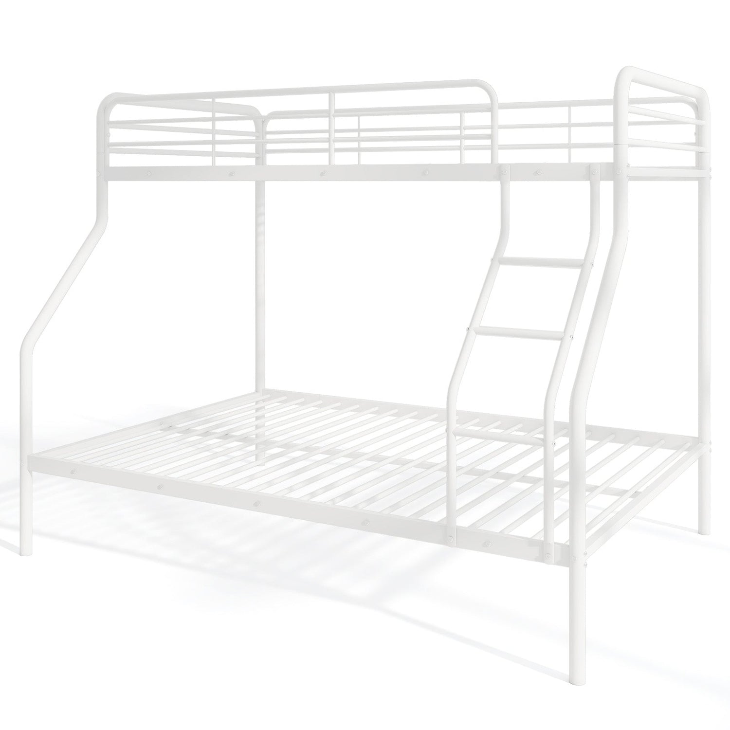 Twin Over Full Bunk Bed with Ladder and Full-length Guardrails