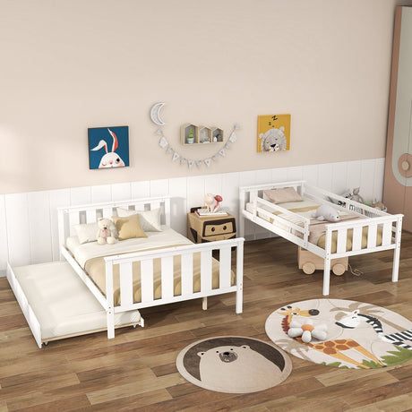Litera doble sobre matrimonial 3 en 1 con cama nido y escalera