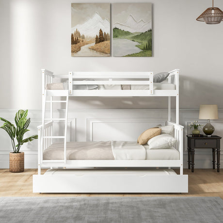 Litera doble sobre matrimonial 3 en 1 con cama nido y escalera