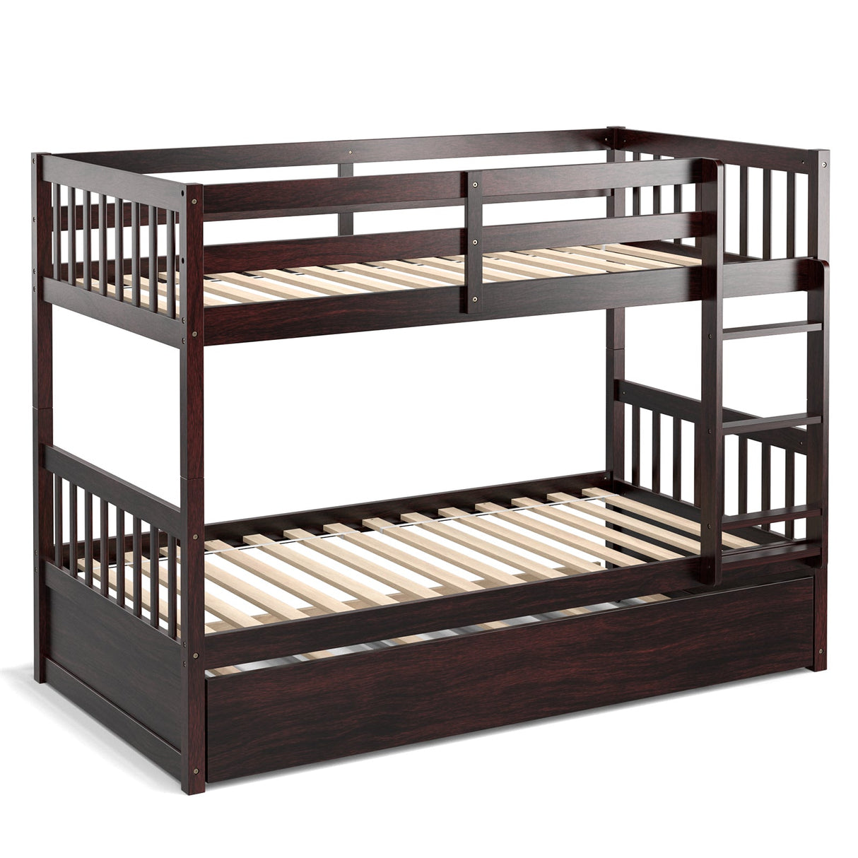 Litera doble sobre doble con cama nido extraíble y escalera