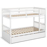 Litera doble sobre doble con cama nido extraíble y escalera