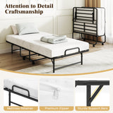 Twin Size Folding Bed with 5-Inch Mattress Rollaway Guest Bed with Memory Foam Mattress
