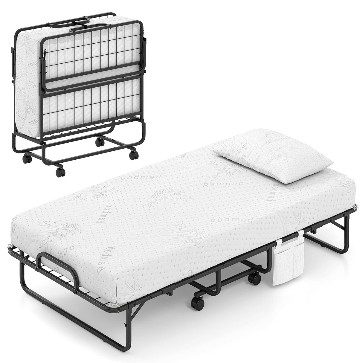 ¡Almohada de $29 gratis con la compra de una cama! Cama plegable tamaño twin con colchón de 5 pulgadas