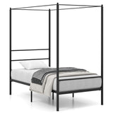 Base de cama con dosel de metal Twin/Full/Queen con soporte de listones