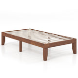 Base de cama de madera con listones de 14 pulgadas tamaño individual