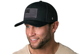 Betsy Ross Flag Trucker Hat  |  Black USA Snapback