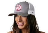 Mom Trucker Hat  |  Gray-White Snapback