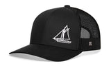 Sailboat Trucker Hat  |  Black  Snapback