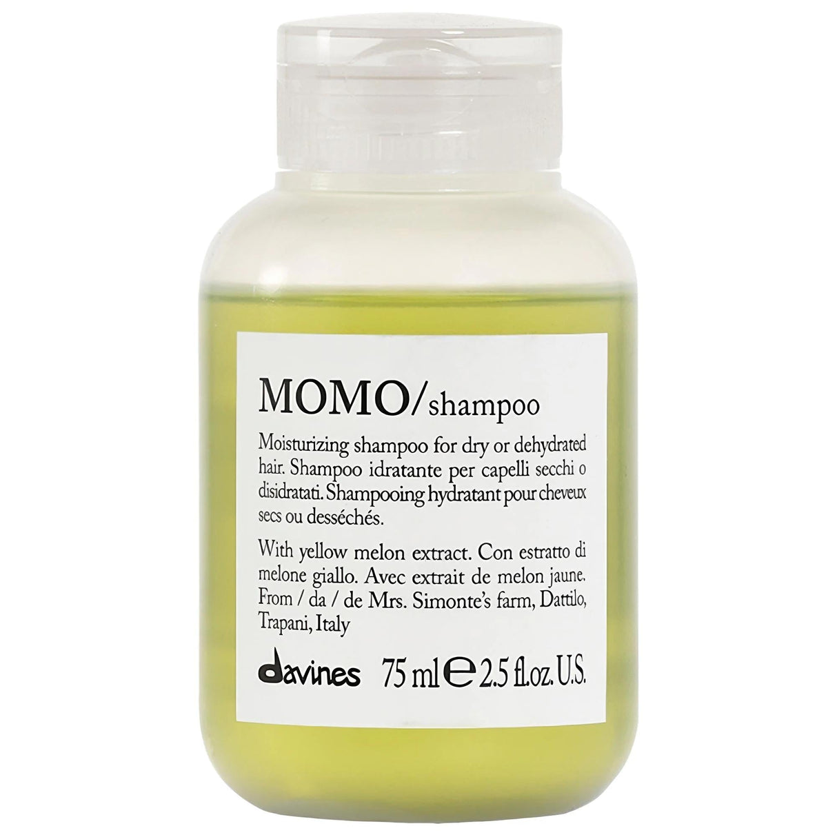 Davines Mini MOMO Hydrating Shampoo for Dry Hair - Sulfate-Free, Paraben-Free, Natural Hair Care