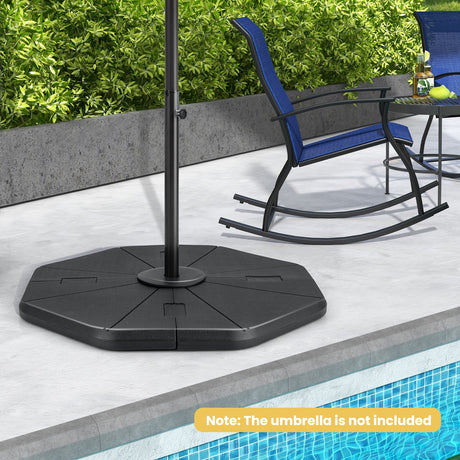 Base de parasol rellenable de 4 piezas para jardín o piscina