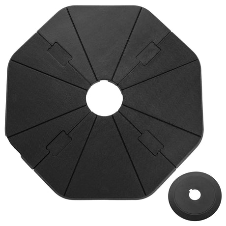 Base de parasol rellenable de 4 piezas para jardín o piscina