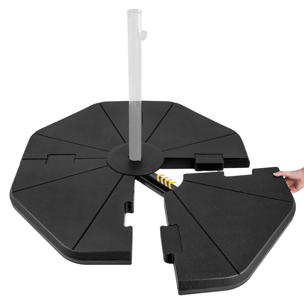 Base de parasol rellenable de 4 piezas para jardín o piscina
