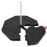 Base de parasol rellenable de 4 piezas para jardín o piscina