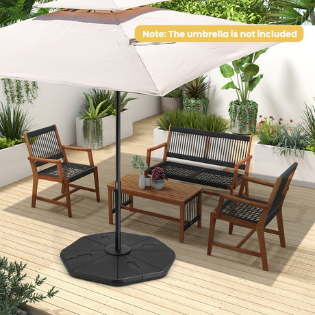 Base de parasol rellenable de 4 piezas para jardín o piscina