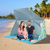 Sombrilla de Playa con Protección Solar UPF50+ y Bolsa de Transporte Portátil - Azul