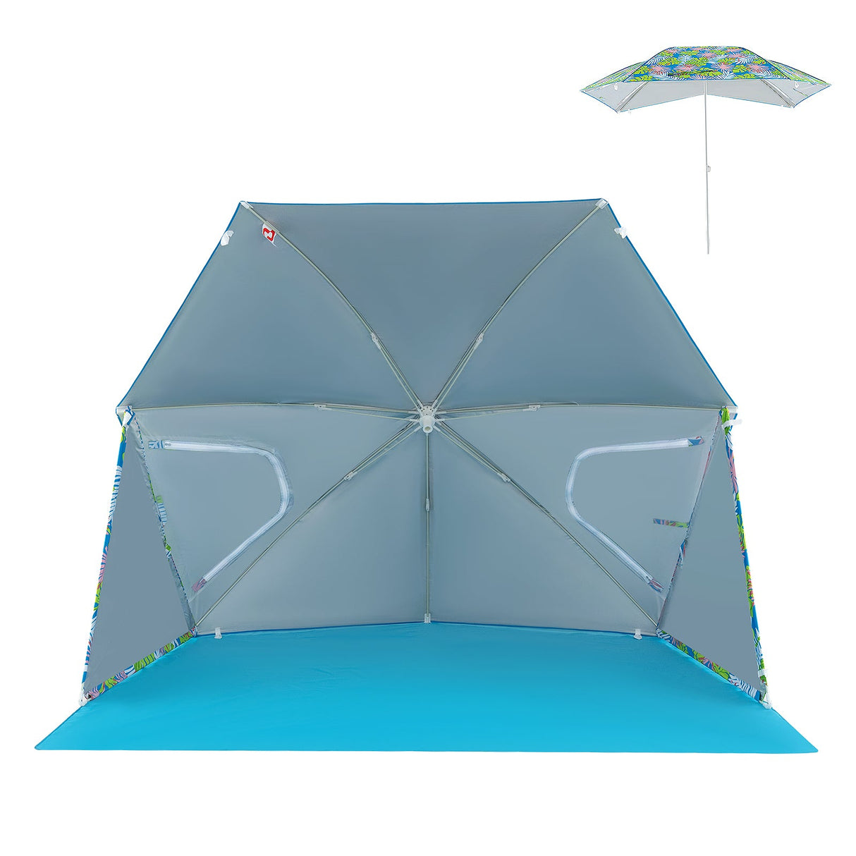 Sombrilla de Playa con Protección Solar UPF50+ y Bolsa de Transporte Portátil - Azul