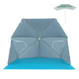 Sombrilla de Playa con Protección Solar UPF50+ y Bolsa de Transporte Portátil - Azul
