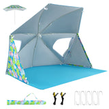 Sombrilla de Playa con Protección Solar UPF50+ y Bolsa de Transporte Portátil - Azul