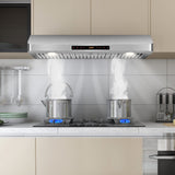 Campana extractora de 35.5/29.5 pulgadas para debajo del gabinete, 900 CFM, ventilación de cocina con 4 velocidades de ventilador