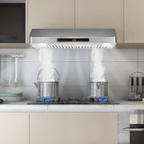 Campana extractora de 35.5/29.5 pulgadas para debajo del gabinete, 900 CFM, ventilación de cocina con 4 velocidades de ventilador
